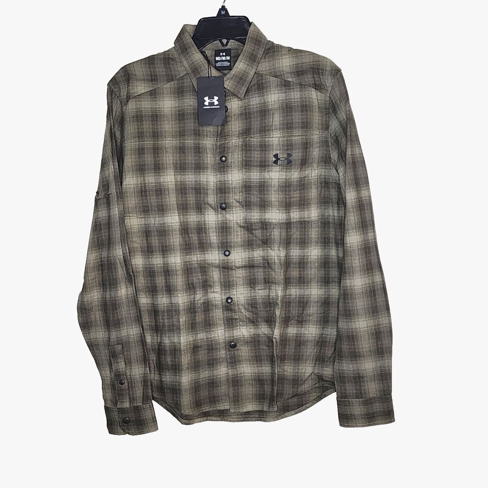 Under Armour Mens Medium Snap up UA Tradesman Flex Flannel Medium weight NEW $60
